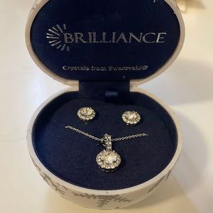 Swarovski Rounded Crystal Earrings and Necklace